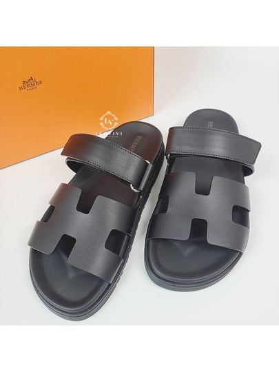 Chypre Calfskin Sandals Black - HERMES - BALAAN 2