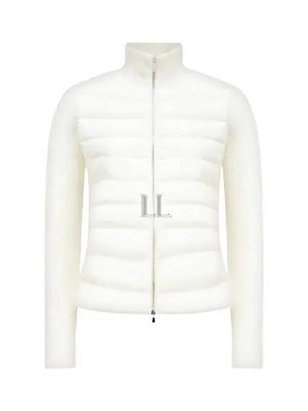 Women's Padded Wool Cardigan White - MONCLER - BALAAN 2