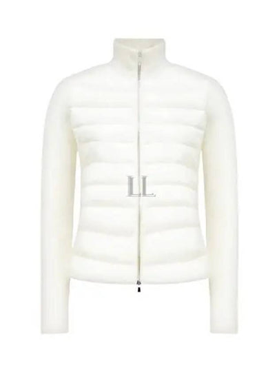 Women's Padded Wool Cardigan White - MONCLER - BALAAN 2