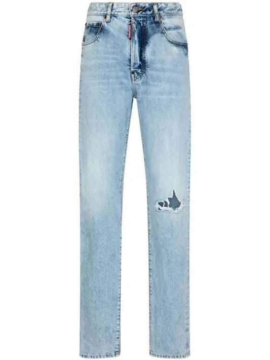 Distressed Detail Slim Cut Jeans Blue - DSQUARED2 - BALAAN 2