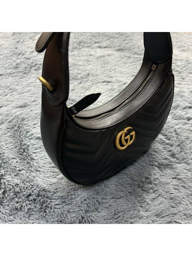 GG Marmont Half Moon Mini Bag Black - GUCCI - BALAAN 5