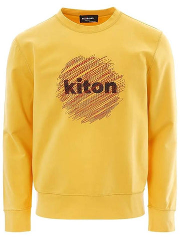 23SS UMK0257 YELLOW Front logo yellow sweatshirt - KITON - BALAAN 1