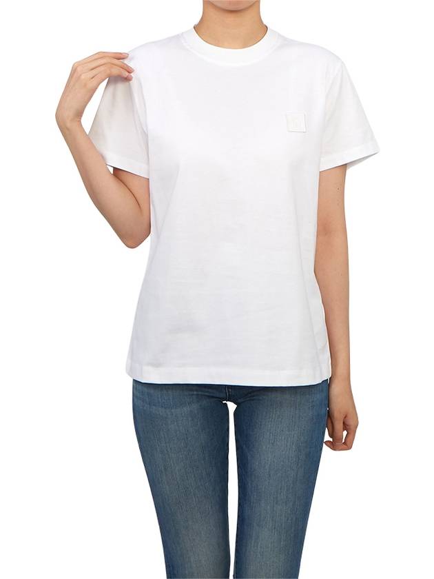 Women's Embossed Back Logo Cotton Short Sleeve T-Shirt White - WOOYOUNGMI - BALAAN 7