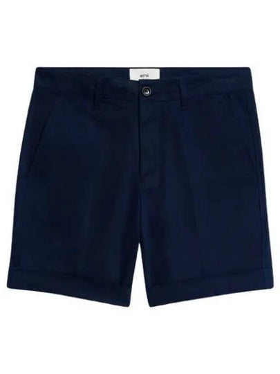 Cotton Chino Shorts Blue - AMI - BALAAN 2