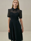 Agnes Short Sleeve Midi Dress Black - AME - BALAAN 5