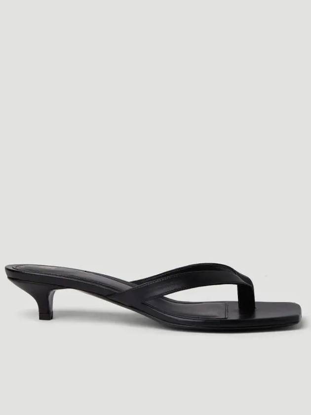 leather heel flip flops black - TOTEME - BALAAN 2