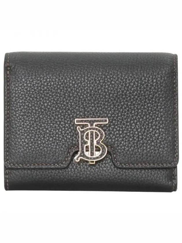 Monogram Motif Grainy Leather Folding Wallet Black - BURBERRY - BALAAN 2