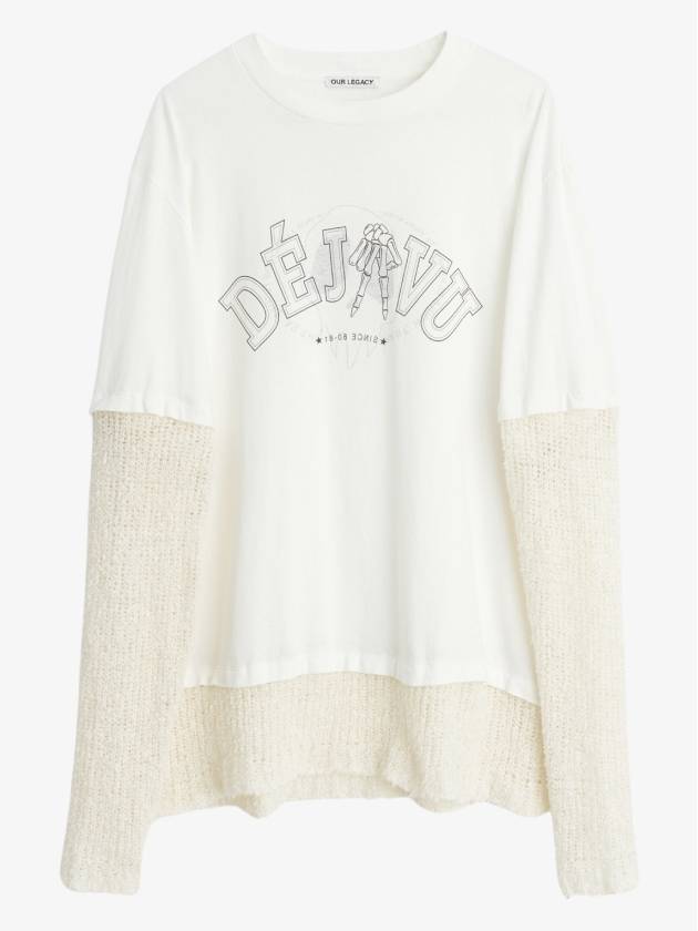 Deja Vu Print Layered Long Sleeve T-Shirt White - OUR LEGACY - BALAAN 2