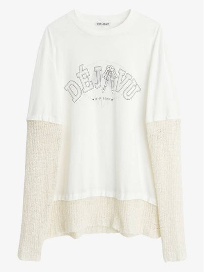 Deja Vu Print Layered Long Sleeve T-Shirt White - OUR LEGACY - BALAAN 2