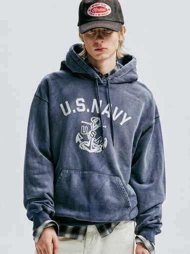 USN VTG Dying Hoodie Dusty Navy - KND - BALAAN 1