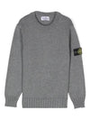 Kids 8 10 Wappen Cotton Sweater Dark Gray - STONE ISLAND - BALAAN 1