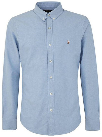 Men's Embroidery Pony Slim Fit Long Sleeves Shirt Blue - POLO RALPH LAUREN - BALAAN 2