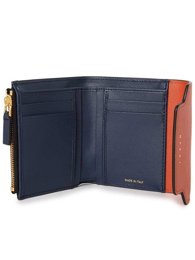 Saffiano Tri-Fold Half Wallet Orange - MARNI - BALAAN 6