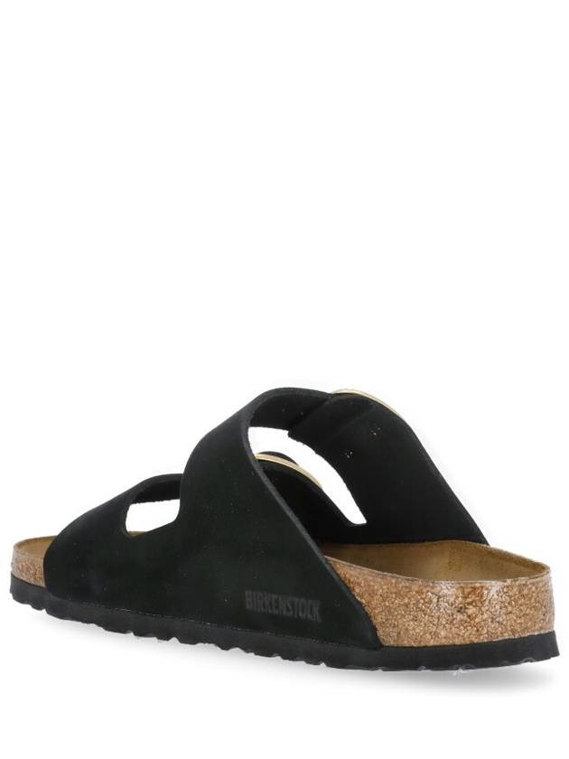 Arizona Big Buckle Nubuck Leather Slippers Black - BIRKENSTOCK - BALAAN 5