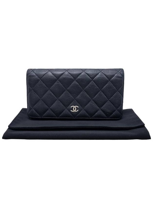 Women s A31509 Caviar Skin Black Silver Logo Timeless Classic Flap Long Wallet - CHANEL - BALAAN 10