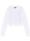 F Slimmy Cutout Logo Crop Sweatshirt White - DIESEL - BALAAN 6