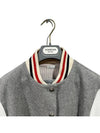 Melton Varsity Jacket Grey - THOM BROWNE - BALAAN 5