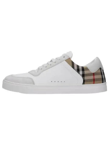 Leather Suede Check Sneakers Natural Archive Beige - BURBERRY - BALAAN 1