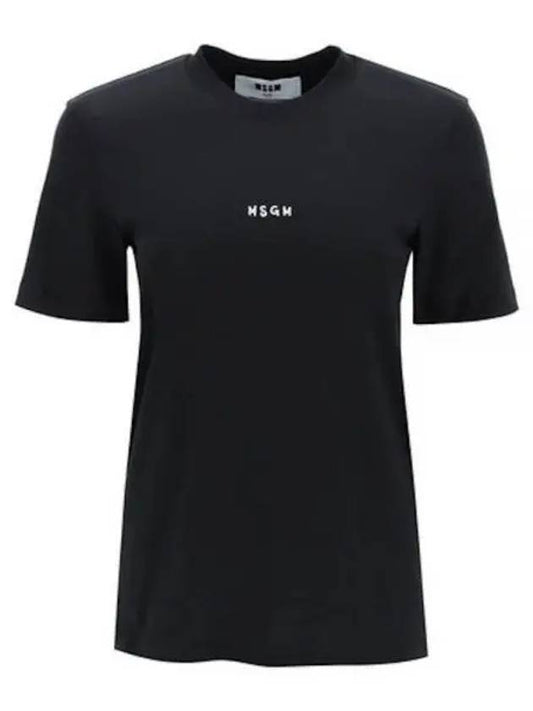 Micro Brushed Logo Short Sleeve T-Shirt Black - MSGM - BALAAN 2