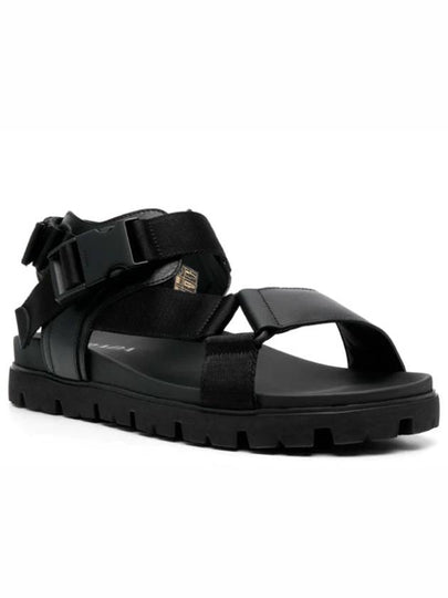 Sporty Leather Re-Nylon Tape Sandals Black - PRADA - BALAAN 2