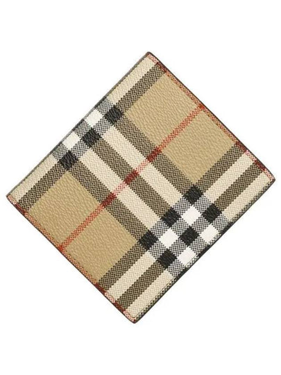 Check Leather Card Wallet Beige - BURBERRY - BALAAN 2