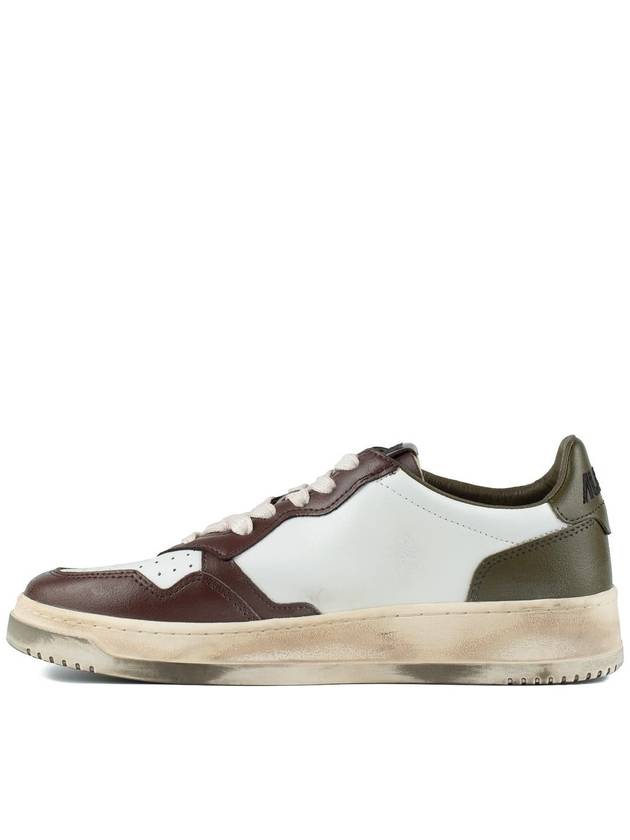 Autry Sneakers Medalist Low Super Vintage In White Leather Green And Brown - AUTRY - BALAAN 2