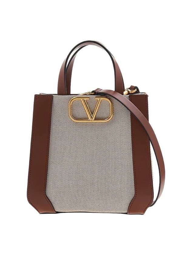 V Logo Signature Tote Bag Tote Bag Beige - VALENTINO - BALAAN 1