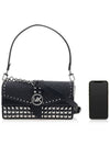 Grizzini Small Stud Shoulder Bag Black - MICHAEL KORS - BALAAN 7