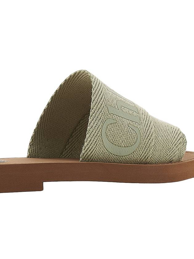 Woody Logo Flat Mule Slippers Green - CHLOE - BALAAN 11