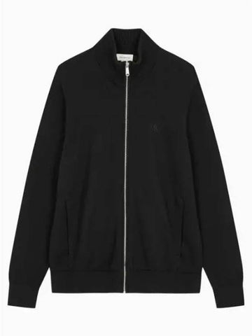 Jeans Essential Knit Zip-Up Jacket Black - CALVIN KLEIN - BALAAN 1