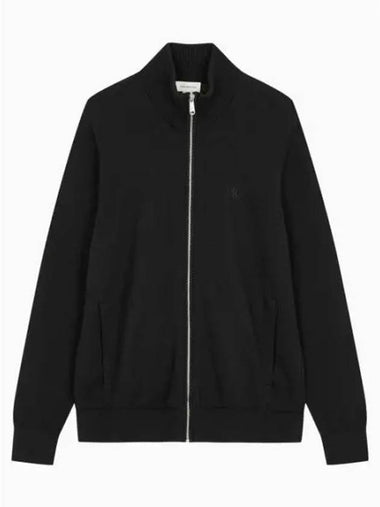 Jeans Essential Knit Zip-Up Jacket Black - CALVIN KLEIN - BALAAN 1