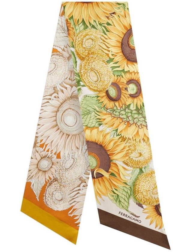 Sunflower Print Scarf Yellow - SALVATORE FERRAGAMO - BALAAN 2