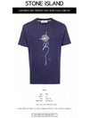 Ink One Printing Short Sleeve T-Shirt Blue - STONE ISLAND - BALAAN 3