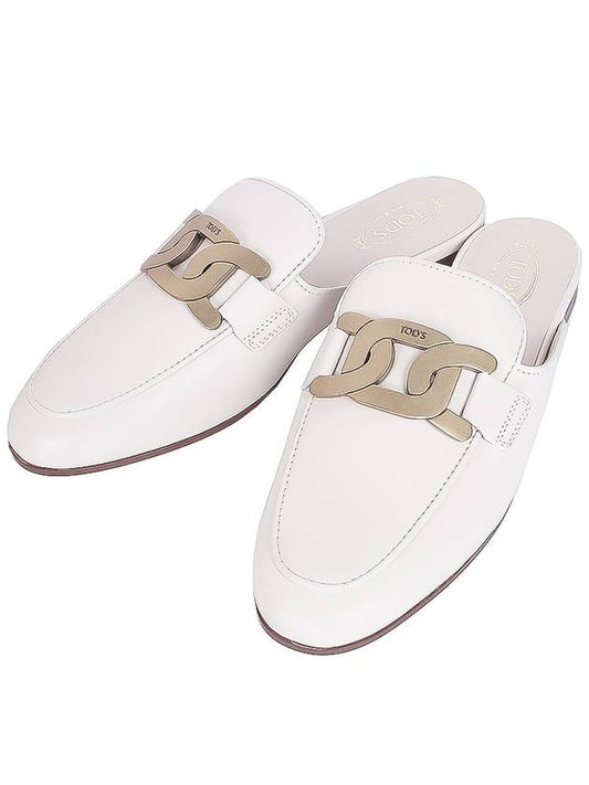 Metal Chain Leather Mule White - TOD'S - BALAAN 2