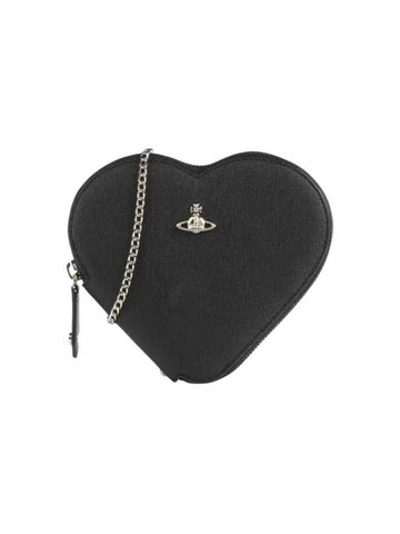 Saffiano Heart Cross Bag Black - VIVIENNE WESTWOOD - BALAAN 1