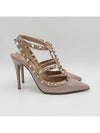 Rockstud Strap Pumps Heel Beige - VALENTINO - BALAAN.