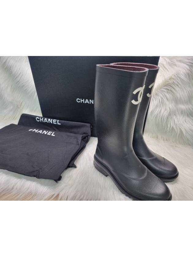 CC Logo Caoutchouc Rain Boots Black - CHANEL - BALAAN 5