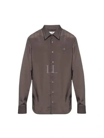 Men's Ghost Embroidered Logo Long Sleeve Shirt Grey - VIVIENNE WESTWOOD - BALAAN 2