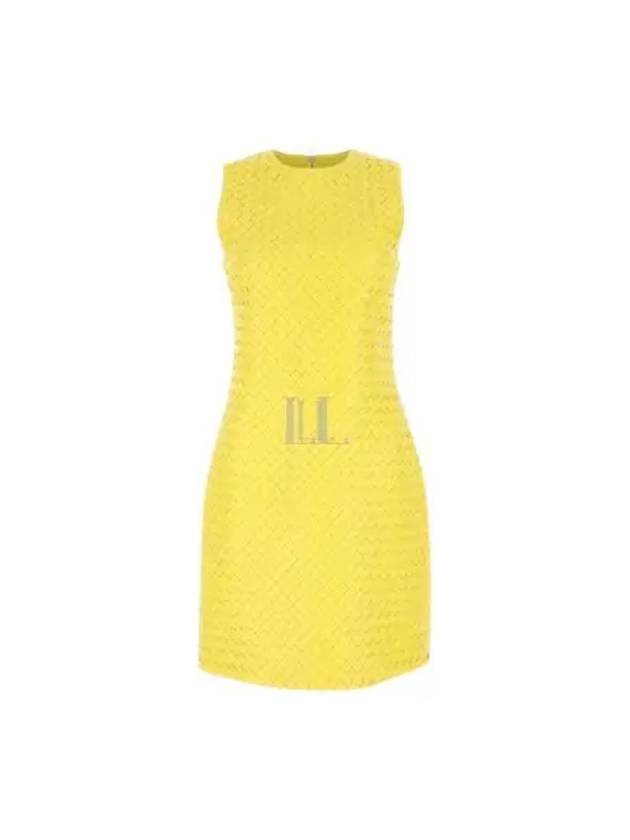 Intrecciato Leather Midi Dress Yellow - BOTTEGA VENETA - BALAAN 2