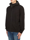 Metropolis Series Stretch Fleece Mixed Hooded Jacket Black - CP COMPANY - BALAAN 4