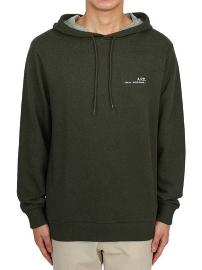 Logo Print Drawstring Hoodie Khaki - A.P.C. - BALAAN 2