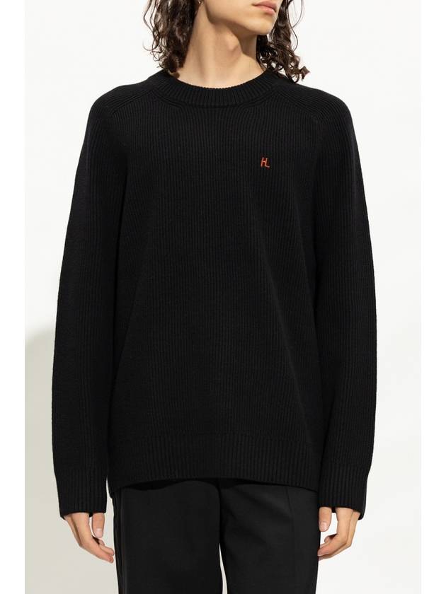 Mini Logo Crew Knit Top Black - HELMUT LANG - BALAAN 4