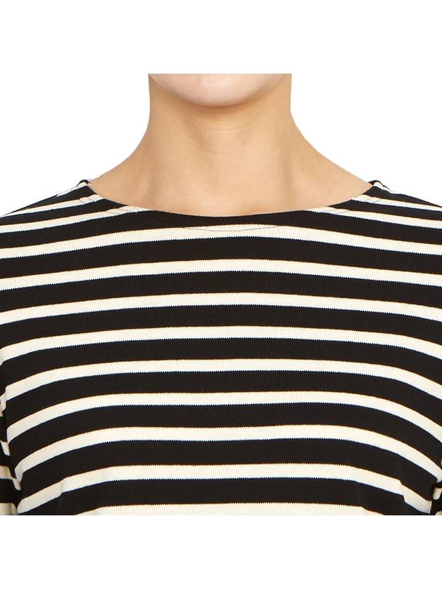 Women's Meridame II Striped Long Sleeve T-Shirt White Black - SAINT JAMES - BALAAN 7