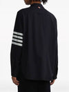 4 Bar Stripe Plain Weaving Wool Long Sleeve Shirt Navy - THOM BROWNE - BALAAN 6