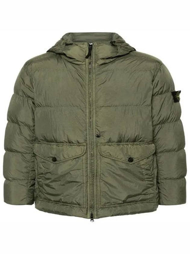 Crinkle Labs Hooded Down Jacket Musk Green 40723 V0059 - STONE ISLAND - BALAAN 1