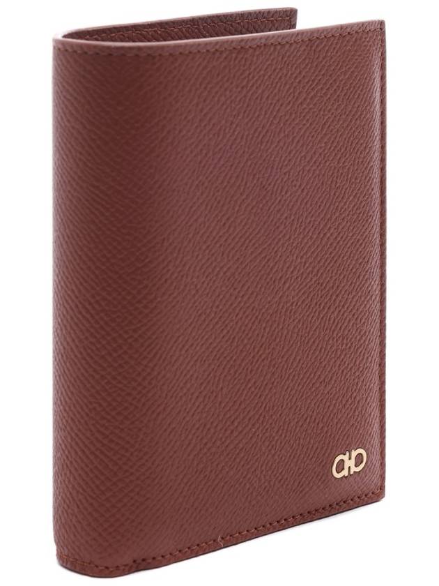 Gancini Compact Half Wallet Brown - SALVATORE FERRAGAMO - BALAAN 4