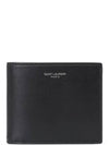 Smooth Leather Classic Logo Half Wallet Black - SAINT LAURENT - BALAAN 2