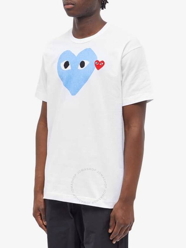 Men's Red Heart Waffen Blue Big Heart Short Sleeve T-Shirt P1 T106 2 White - COMME DES GARCONS PLAY - BALAAN 3