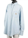 Chambray Denim Long Sleeve Shirt Light Blue - MIU MIU - BALAAN 2