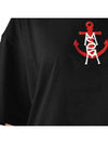 Logo Anchor Embroidery Short Sleeve T-Shirt Black - MSGM - BALAAN 5